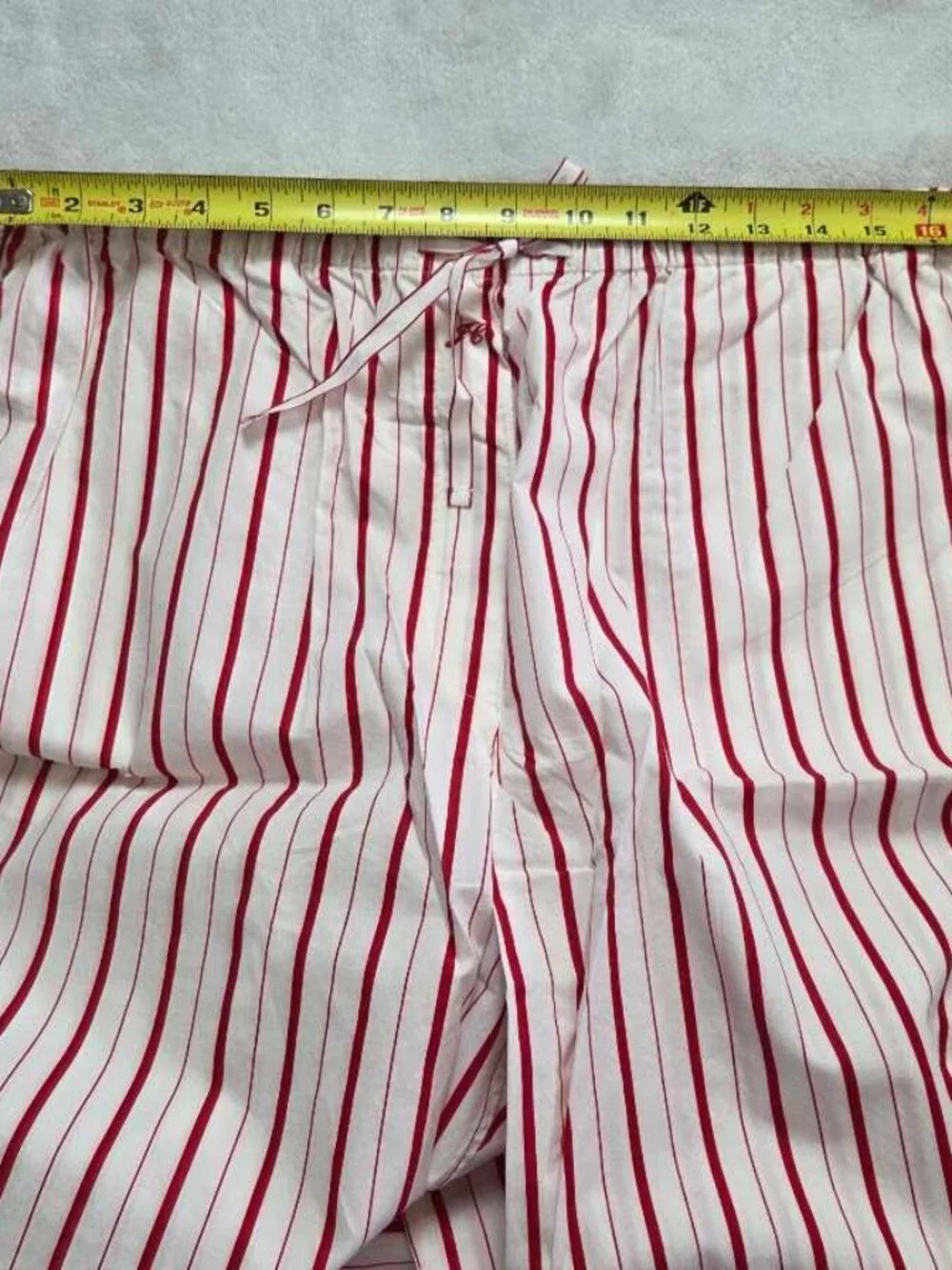 New L J.Crew cotton poplin long-sleeve pajama pant set in peppermint stripe red